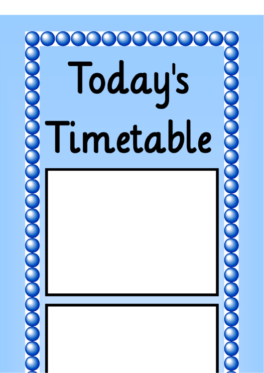 Today's Timetable Template
