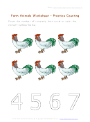 Farm Animals Practice Counting Worksheet
