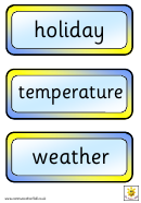 Weather Around The World Words List