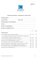 Work Equipment Assessment Checklist Printable pdf