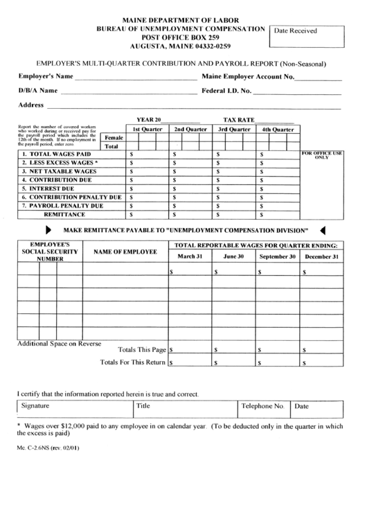 Form C-2.6ns - Employer