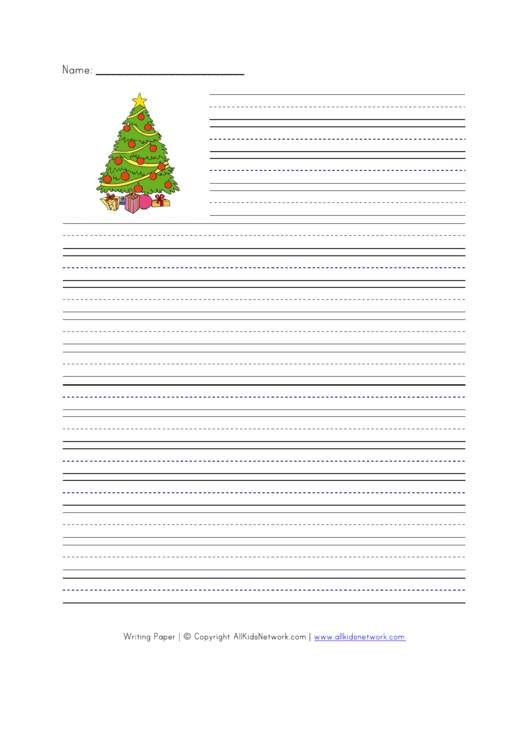 Christmas Tree Writing Paper Printable pdf
