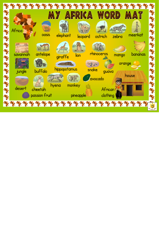 My Africa Word Mat