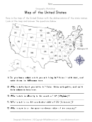 Map Of The Us Geography Worksheet
