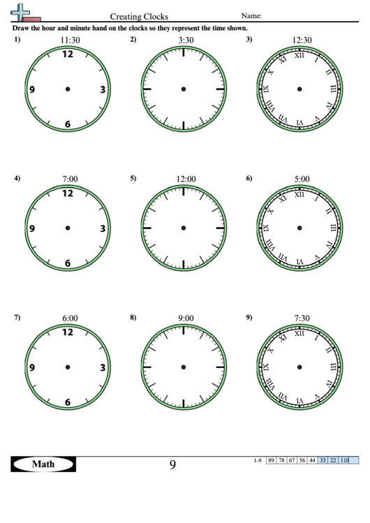 Creating Clocks Worksheet Template With Answer Key Printable pdf