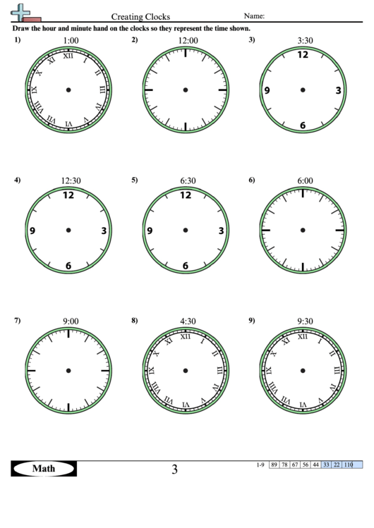 Creating Clocks Worksheet Template With Answer Key Printable pdf