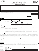 Form El101 - Maryland Income Tax Declaration For Electronic Filing - 2004