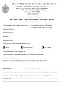 Advancement/postponement Request Form Printable pdf