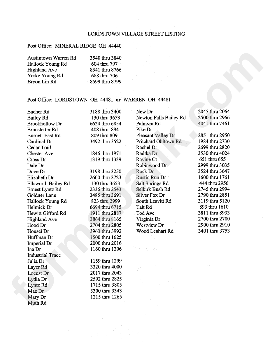 Lordstown Village Taxable State Of Ohio printable pdf download