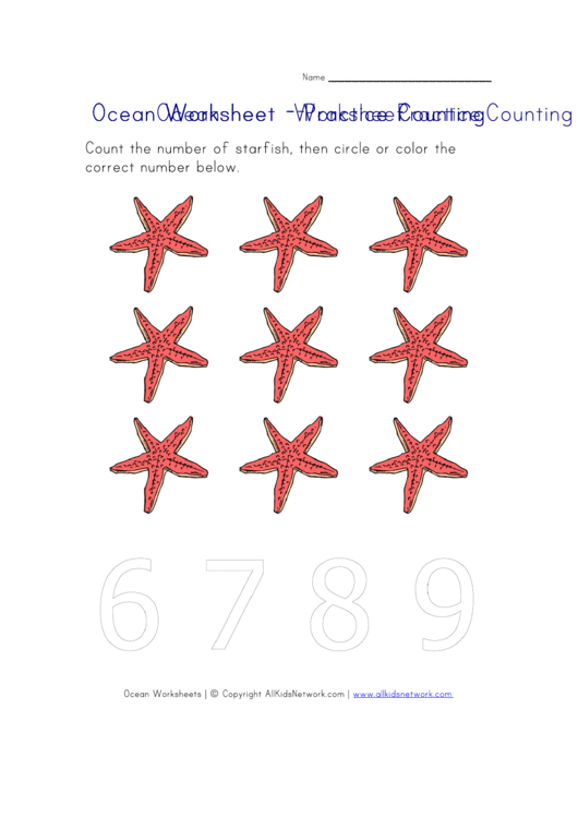 Ocean Worksheet Practice Counting Printable pdf