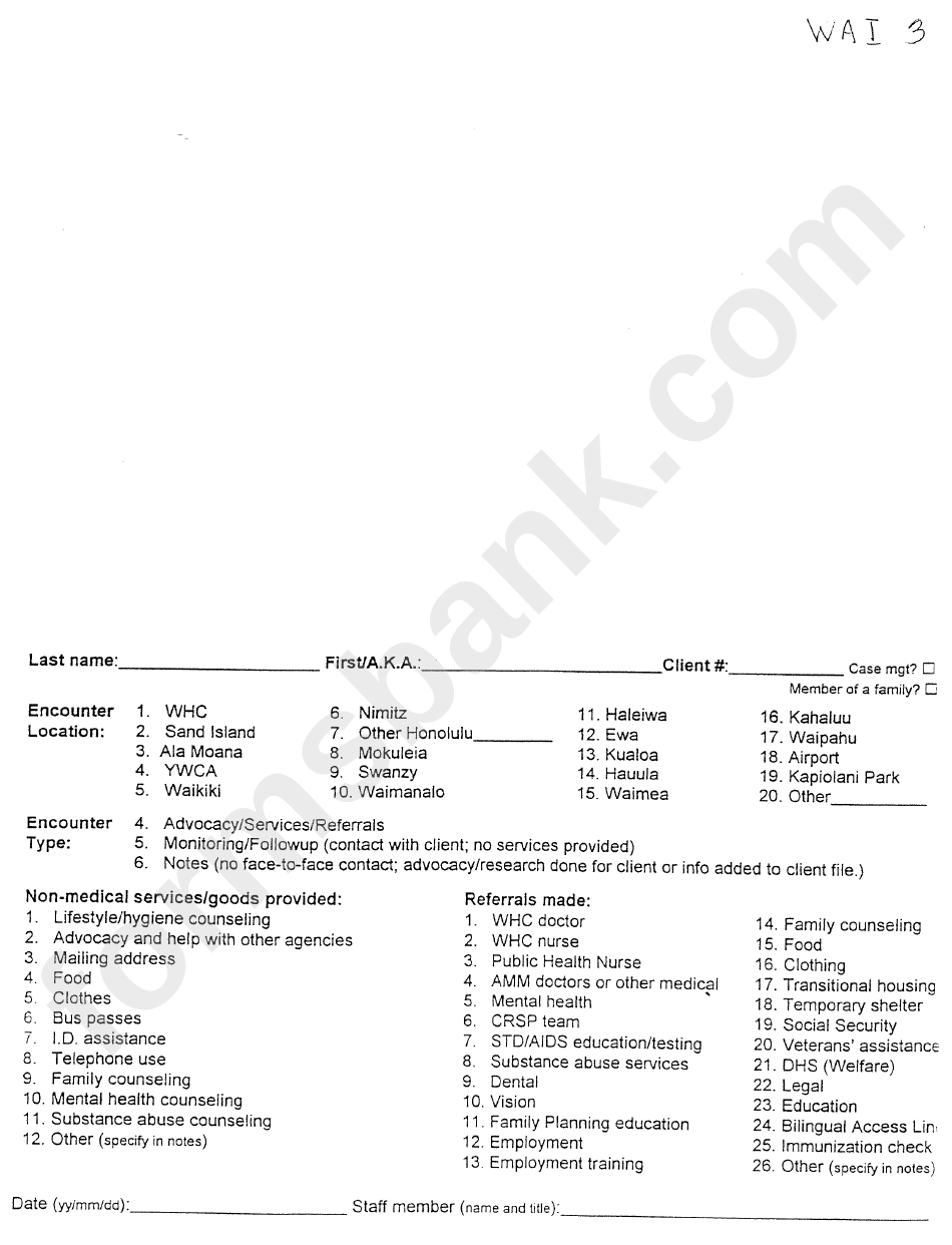 Health Care For Homeless Forms