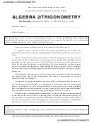Trigonometry High School Examination Worksheet Template