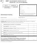 Form Uf-1 - Non-Resident Sports Facility Usage Fee - City Of Pittsburgh - 2007 Printable pdf