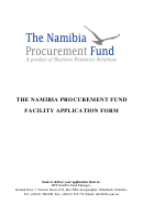 The Namibia Procurement Fund Facility Application Form