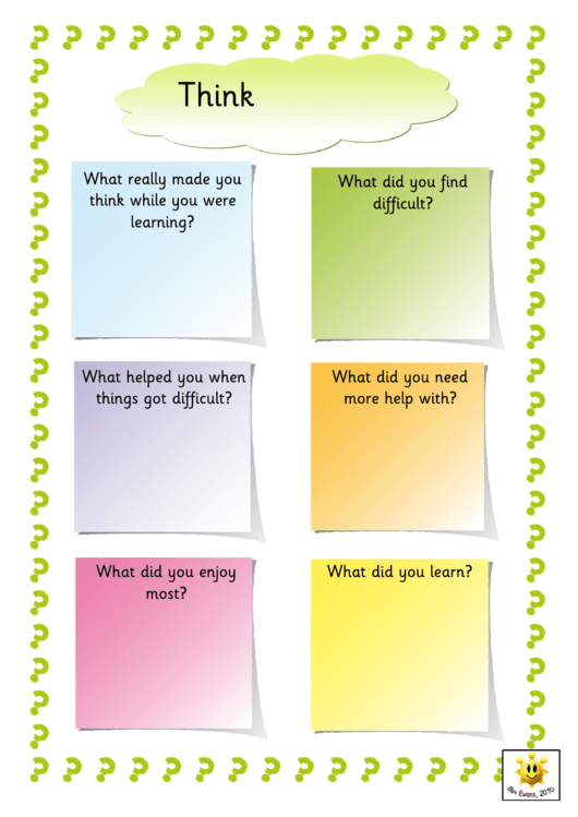 Think About - Kids Activity Worksheet Printable pdf