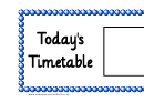 Today's Time Table White Large Schedule Template