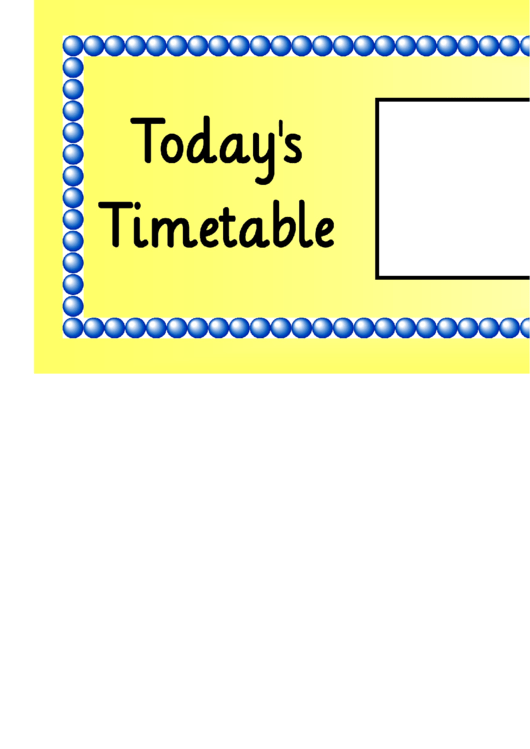 Today's Timetable Large Yellow Schedule Template
