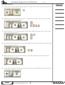 Identifying Change From Visual Payment Worksheet Template With Answer Key