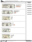Identifying Change From Visual Payment Worksheet Template With Answer Key