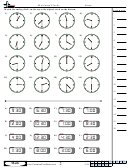 Matching Clocks Worksheet Template With Answer Key Printable pdf