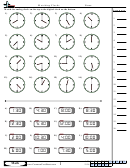 Matching Clocks Worksheet Template With Answer Key Printable pdf