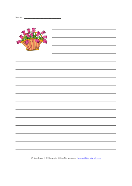 Flower Writing Paper Printable pdf