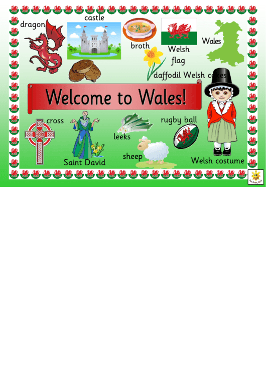 Wales Word Mat Printable pdf