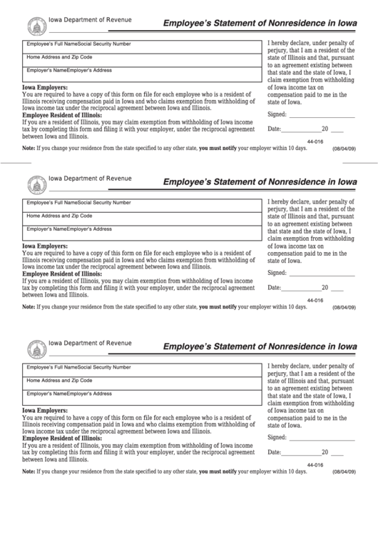 Form 44-016 - Employee