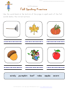 Fall Spelling Practice Sheet