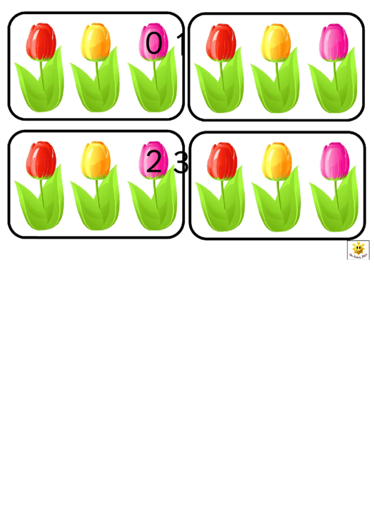 Tulips Number Practice Sheet Printable pdf