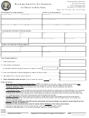 Form 107 - Wyoming Sales/use Tax Statement For Motor Vehicle Sales