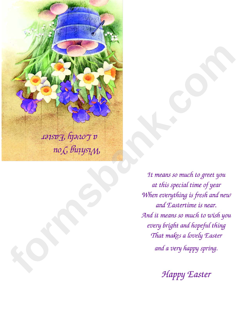 Happy Easter Holiday Postcard Template