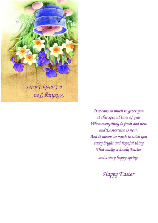 Happy Easter Holiday Postcard Template Printable pdf