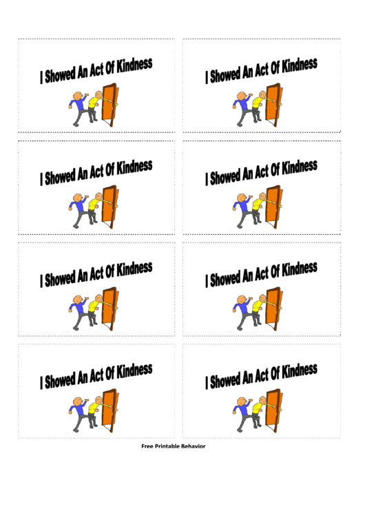 I Showed An Act Of Kindness Achievement Sticker Template Printable pdf