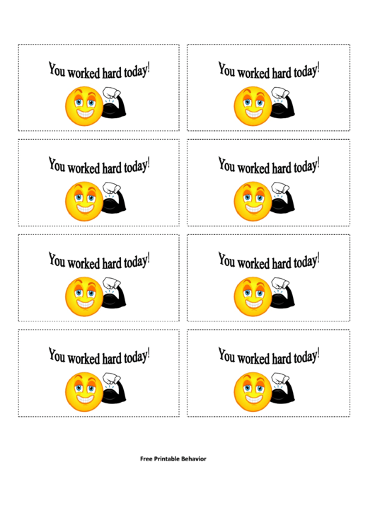 Fillable You Worked Hard Today Achievement Sticker Template Printable pdf