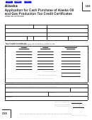 Form 325 - Application For Cash Purchase Of Alaska Oil And Gas Production Tax Credit Certificates