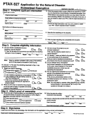 Form Ptax-327 - Application For The Natural Disaster Homestead Exemption