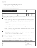 Form Dr 0715 - Application For Sales Tax Exemption For Colorado Organizations