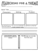 Searching For A Theme Advanced Book Review Template Printable pdf