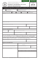 Form 2519 - Request For Receipt Of Title And/or Registration