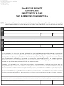 Form Dr 1260 - Sales Tax Exempt Certificate Electricity & Gas For Domestic Consumption