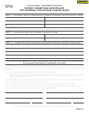 Form G-61 - Export Exemption Certificate For General Excise And Liquor Taxes
