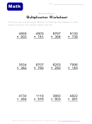 Multiplication Worksheet Template