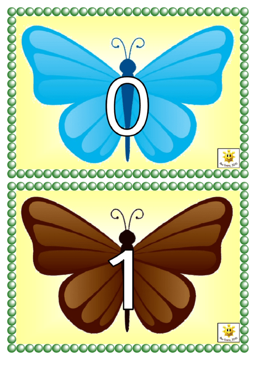 Butterfly Number Chart Printable pdf