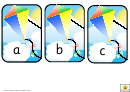 Kites Style Alphabet Card Template Printable pdf