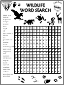Wildlife Word Search Template With Answers Printable pdf