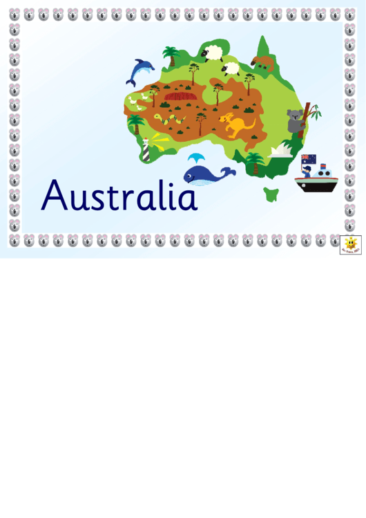 Australia Word Card Template Printable pdf