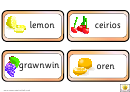 Fruits And Berries Word Card Template