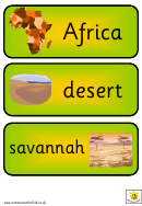 African Style Word Card Template Printable pdf