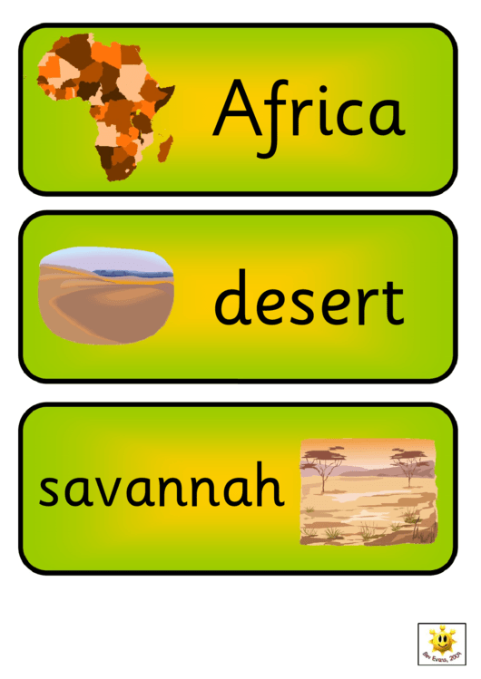 African Style Word Card Template Printable pdf